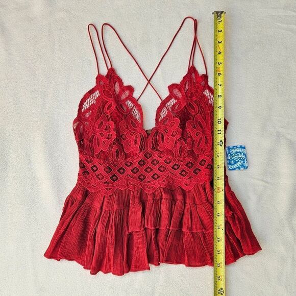Free People Adella Cami Red Top - Picture 3 of 11